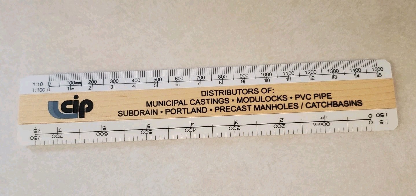 Engineering Scale 6" Promotional Ruler Lot Wood & Plastic Metric to Feet Scales gallery