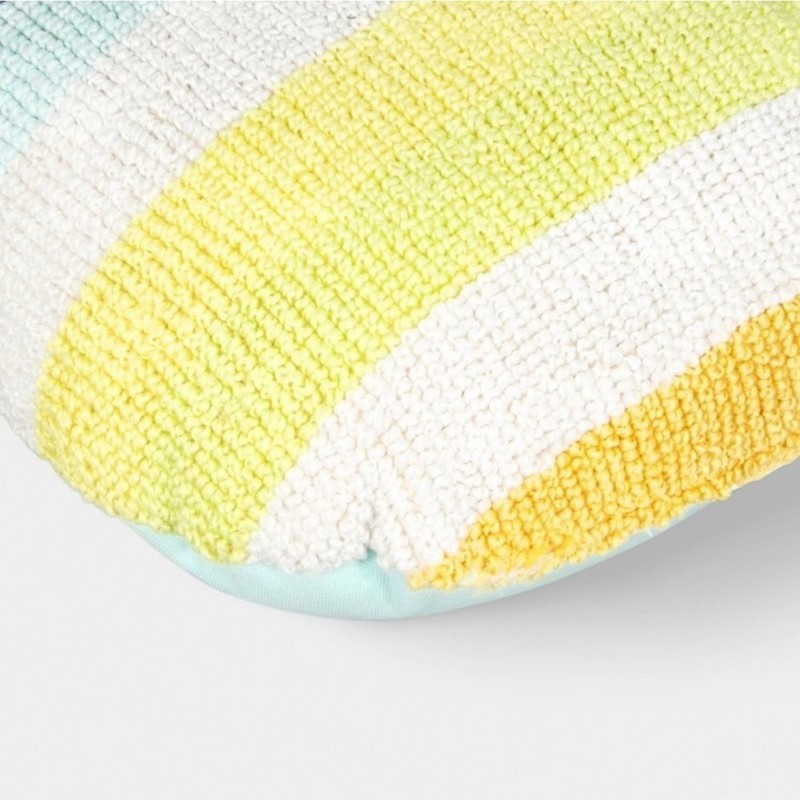 Room Essentials Easter Egg Throw Pillow Pastel Striped Tufted Decorative 16x12.5 gallery