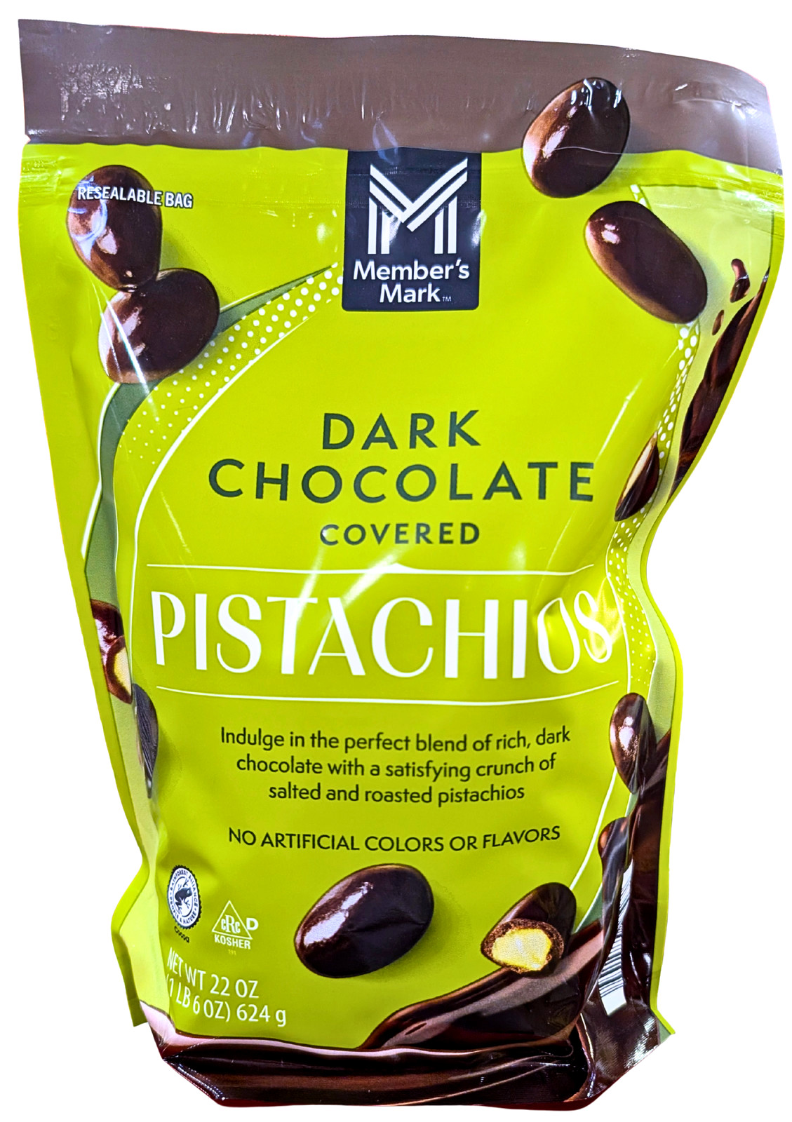 Members Mark Dark Chocolate Covered Roasted Pistachios 22 Oz EXP 08/2026 gallery