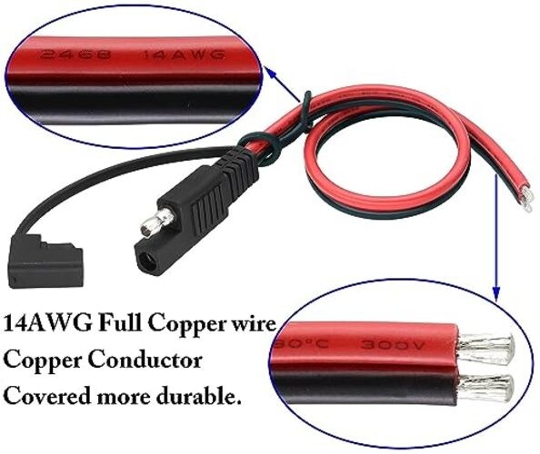 14AWG SAE 2 Pin Single Plug Quick Connector, 30cm 14AWG SAE Plug(4 Pack) gallery