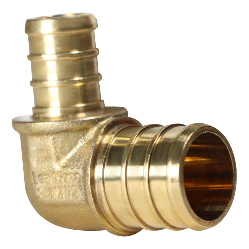 10 PIECES 3/4" PEX X 1/2" PEX REDUCING ELBOW BRASS CRIMP FITTINGS LEAD FREE gallery