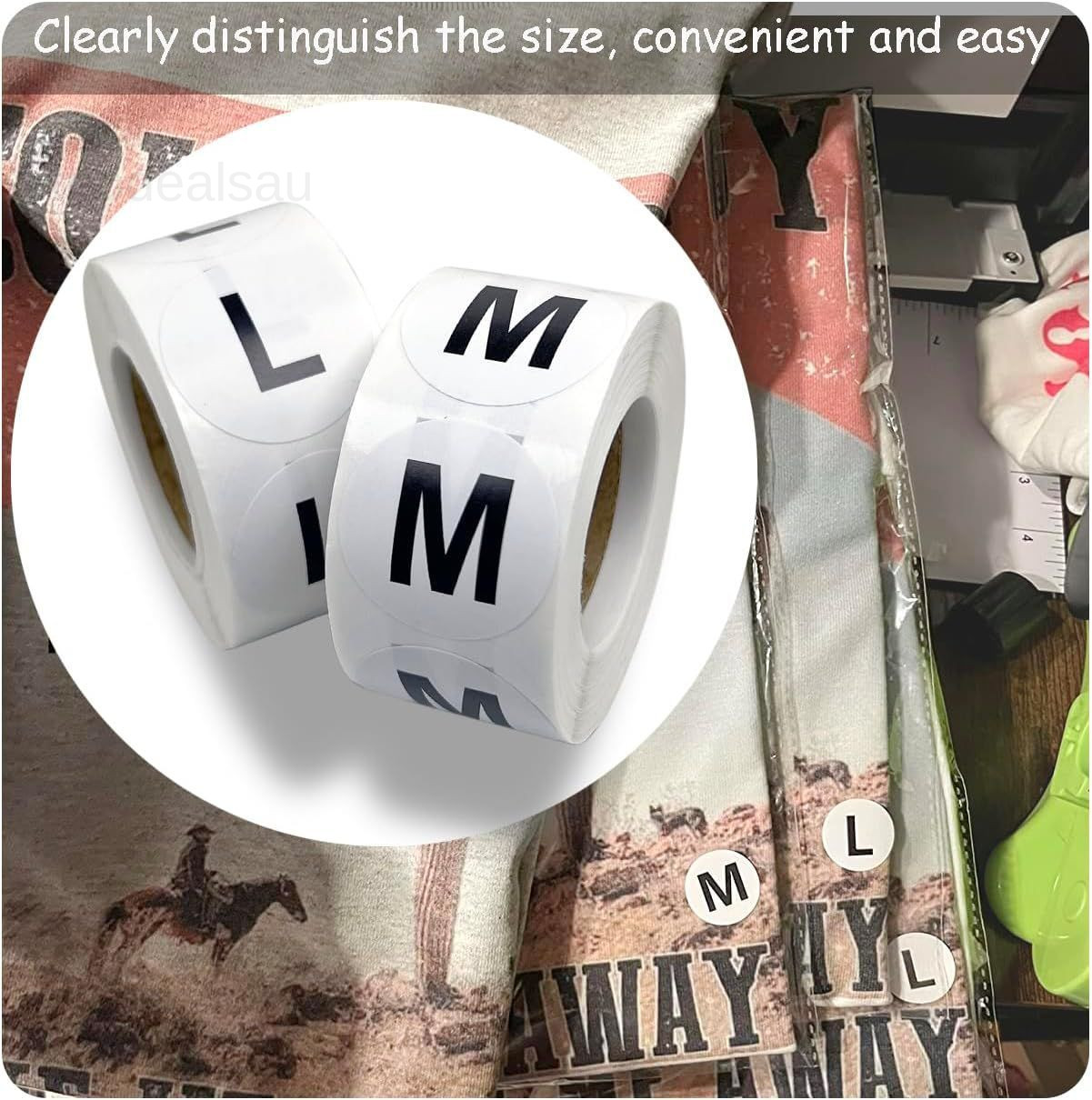 3500 Pcs Clothing Size Stickers, 1 Inch Round Self Adhesive, 7 1 inch, Black gallery