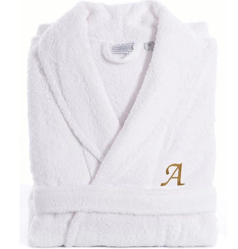 Linum Home Personalized 100% Turkish Cotton Terry Bath Robe-A L/XL-White gallery