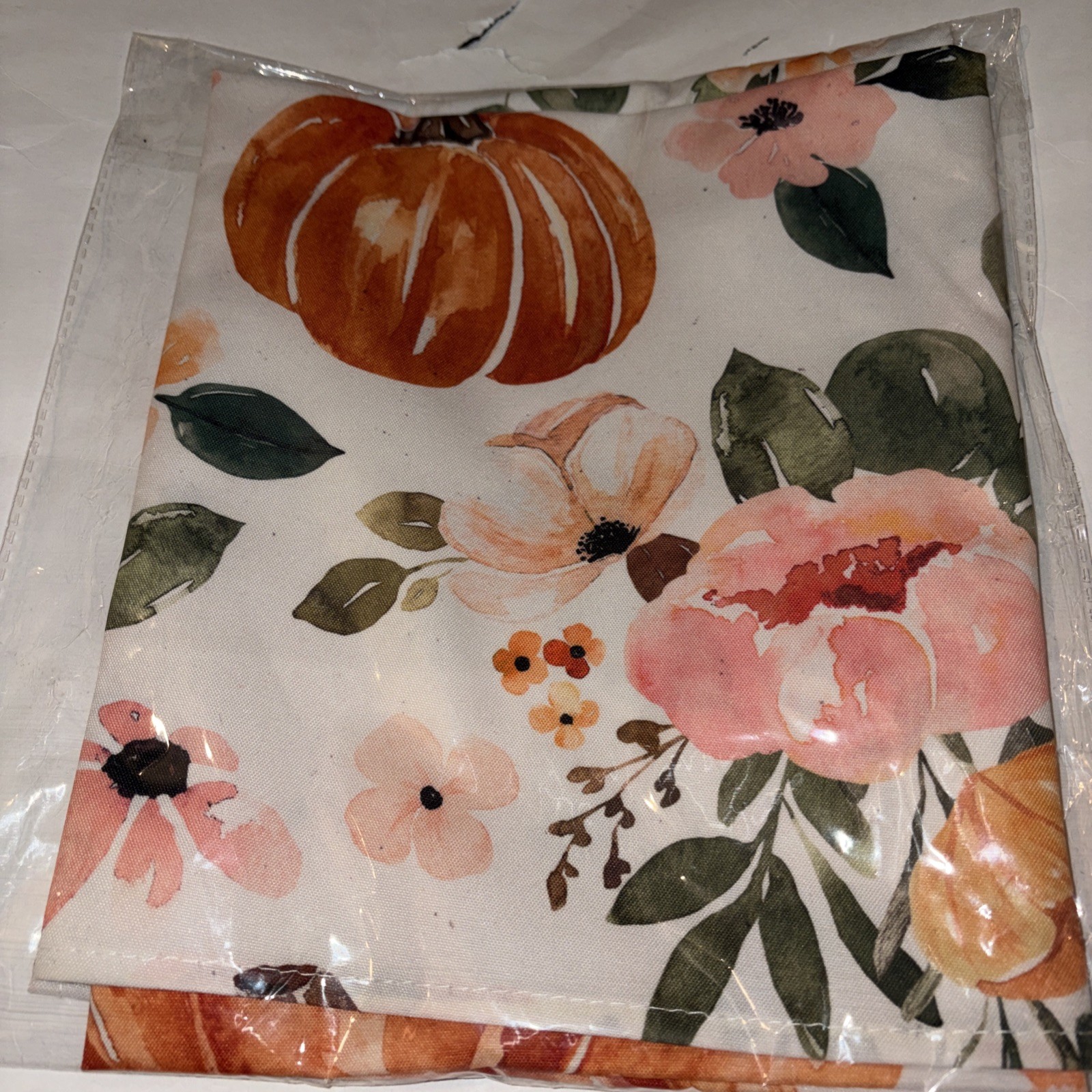 Fall Curtain Valance 54 x 20 Inch Watercolor Pumpkin Valance Curtain Rod gallery