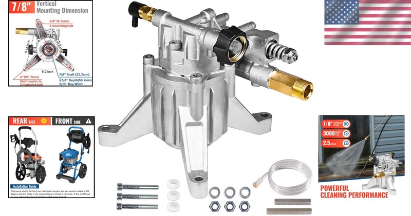 Adjustable Unloader Pressure Washer Pump - MAX 3000 PSI, Easy Start Design gallery