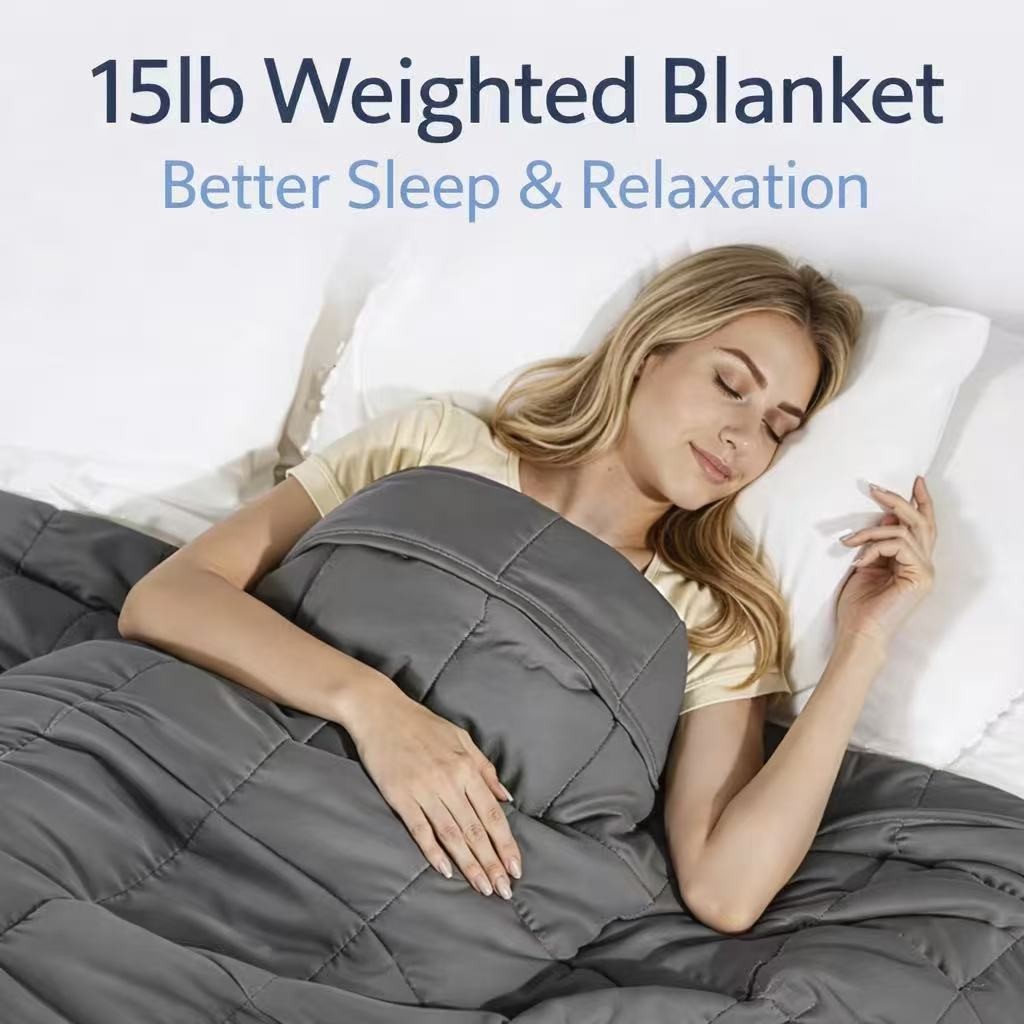 Weighted Blanket 15lb / 20lb Available Better Sleep & Relaxation 48x72in &60x80 gallery