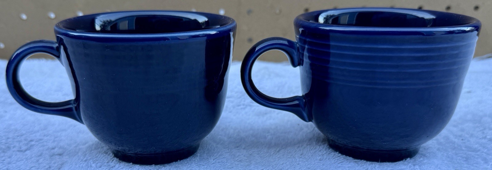 (2) Fiestaware Dark Blue Tea Cups Homer Laughlin 7-3/4 Ounces Mug EUC Fiesta gallery