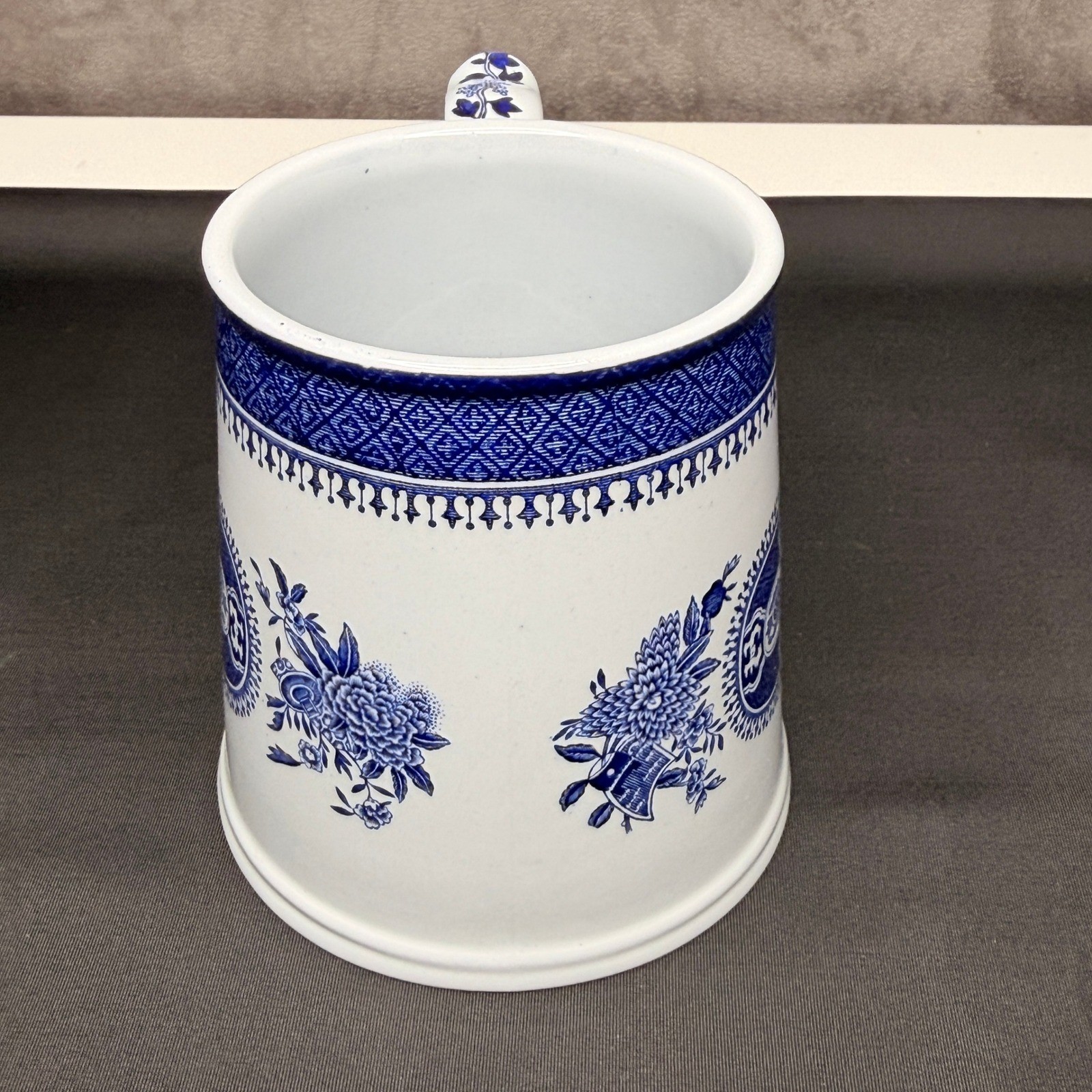 Spode Fitzhugh Blue Tankard Mug Fine Stone England Y2988 Vintage Large gallery