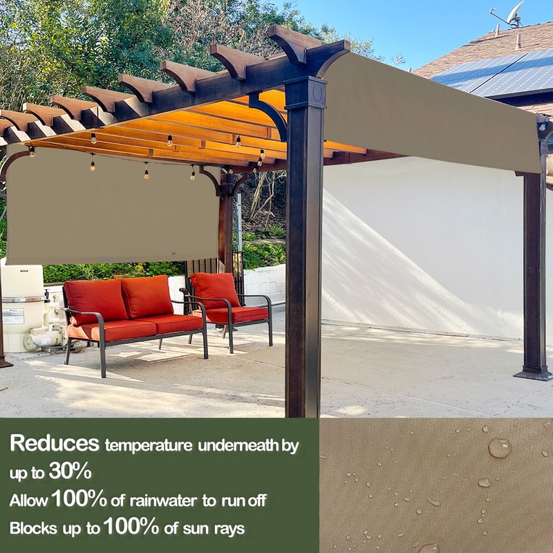 Universal Replacement Waterproof Pergola Shade Cover Canopy w/ Rod Pocket 6Color gallery