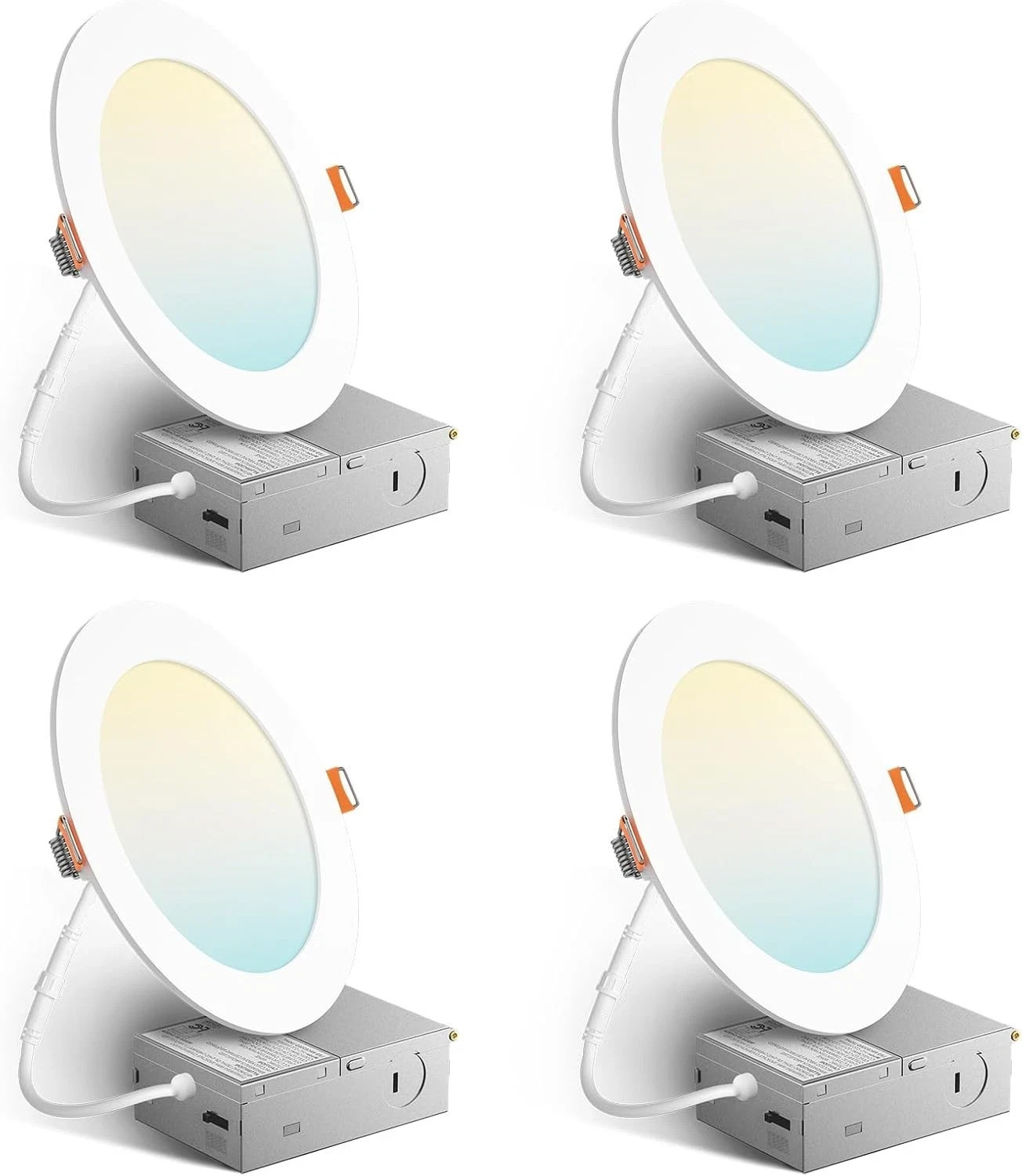 Amico 4 Pack 4 Inch 5CCT Ultra-Thin LED Recessed Ceiling Light with Junction Box gallery