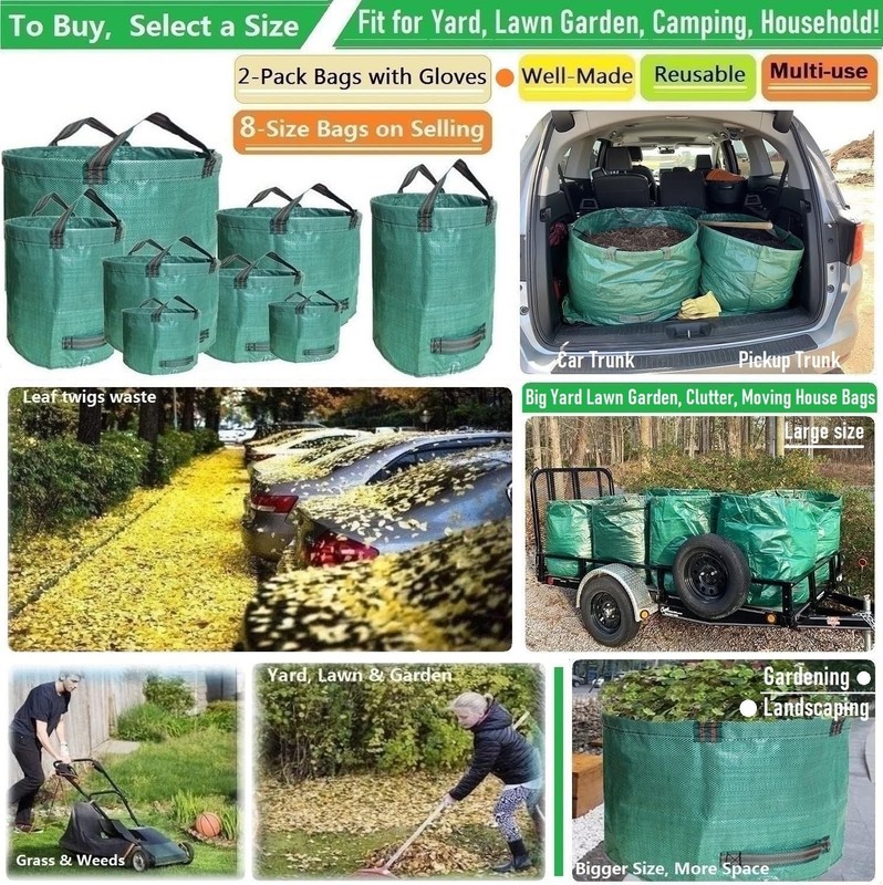 Professional 2-Pack 106 Gallon Large Lawn Garden Bags (D31,H31 inch) Yard Was... gallery
