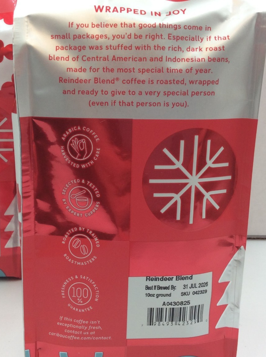 Caribou Coffee Reindeer Blend Ground Coffee Dark Roast, 10 oz ☕JULY/2026☕ gallery