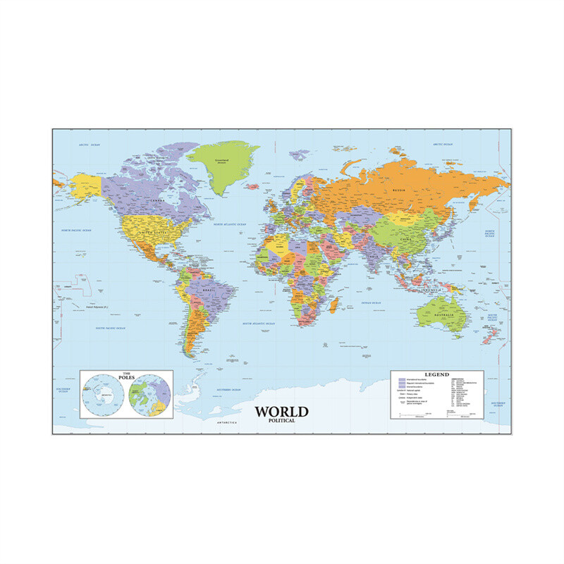 Map of the World Without Flags Map Wall Poster Prints Backdrop Office Decoration gallery