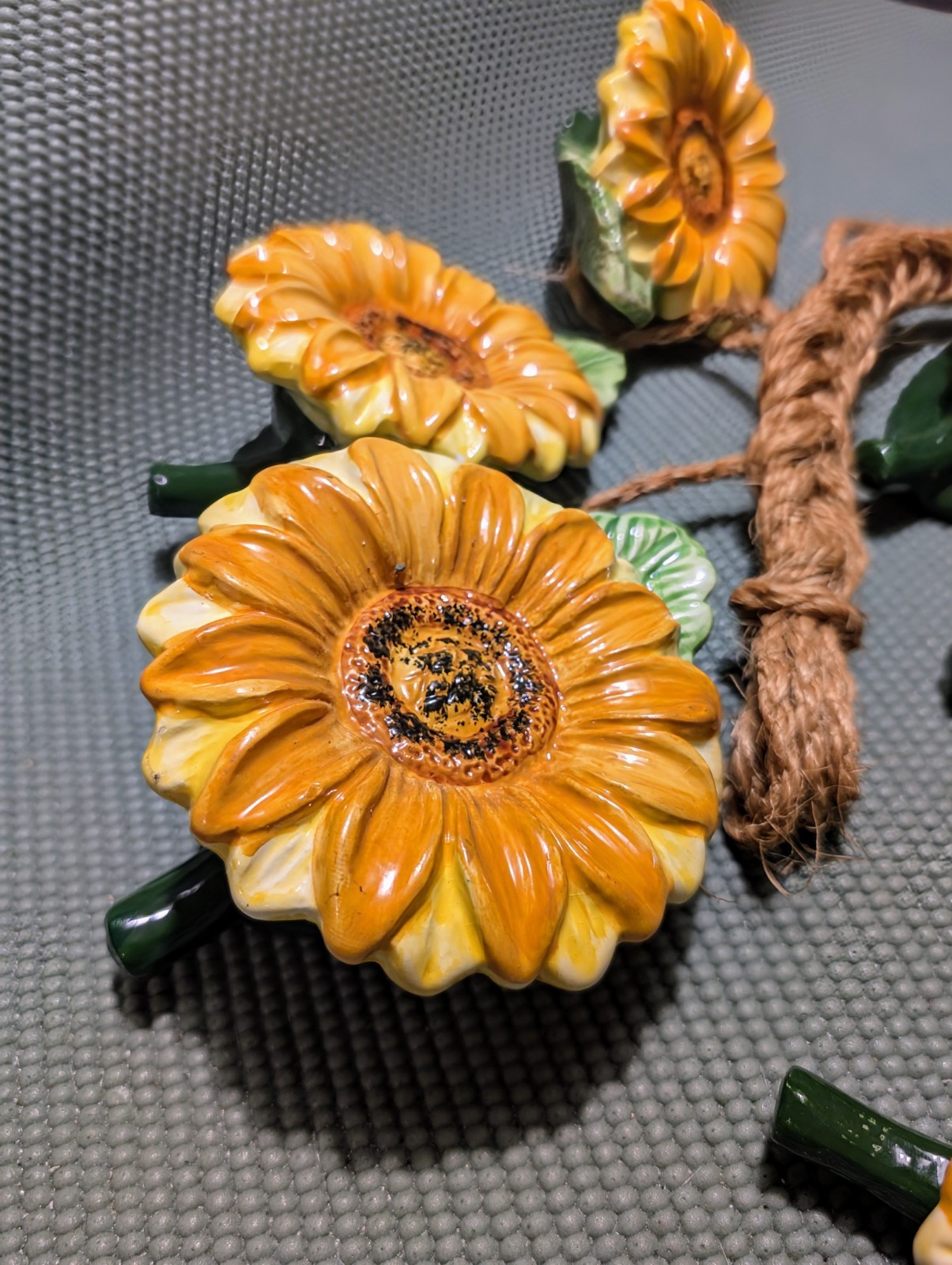 KMC Sunflower Hand Painted Fine Ceramicware 9pc Hanging Decoration gallery