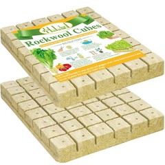 2″ Rockwool Cubes for Hydroponics – Soilless Planting, Cloning & Germination (96
