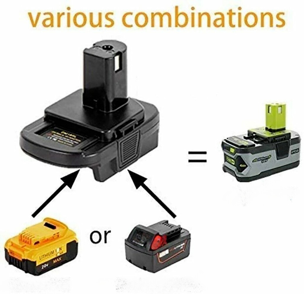For DEWALT For Milwaukee 20V/18V Battery Adapter Convert to For RYOBI 18V Drill gallery