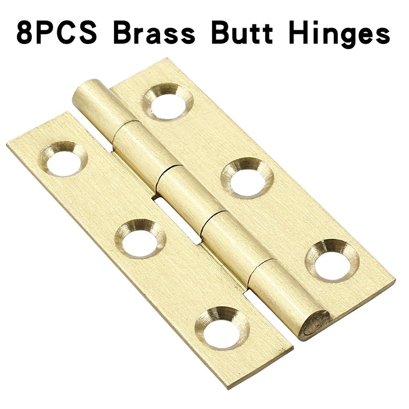 Murtenze 8 Pcs 2 Inch Mini Solid Brass Hinges,Brass Cabinet Hinges Small Box Hin gallery