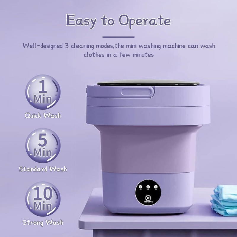 8L Portable Washing Machine Mini Washer Foldable Washer Small Spin Dryer Travel gallery