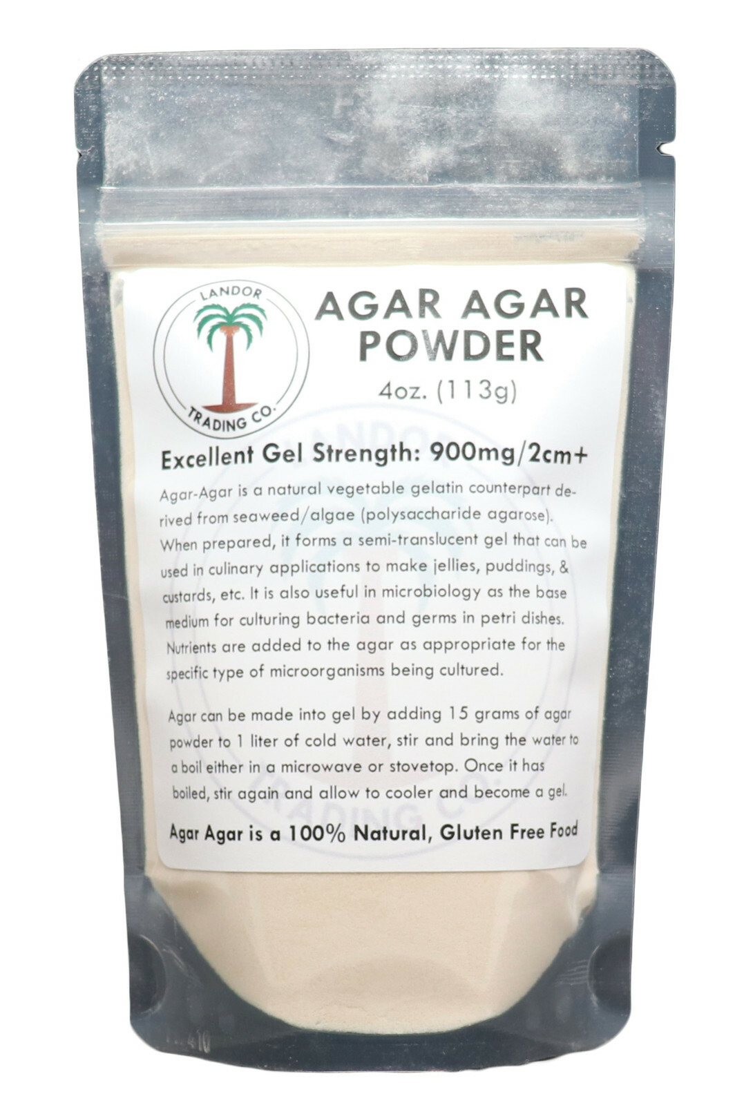 Agar Agar Powder - 4 Ounces (113 Grams) - Excellent Gel Strength (900g/cm2) gallery