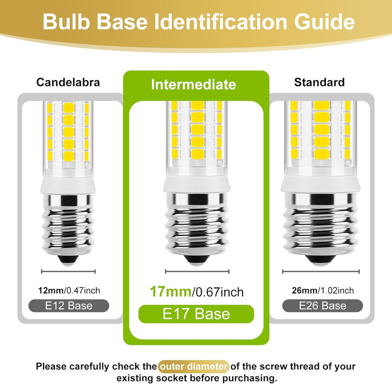 E17 LED Bulb Dimmable, Microwave Light Bulbs 8206232A, 125V 40W Incandescent Equ gallery