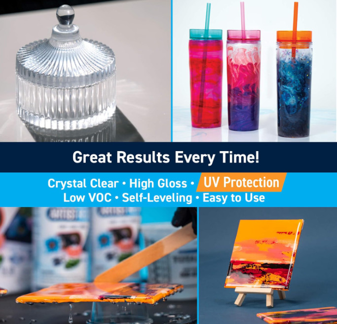 TotalBoat Artist Epoxy Resin 32oz Quart UV-Resistant High Gloss for Crafts & Jew gallery
