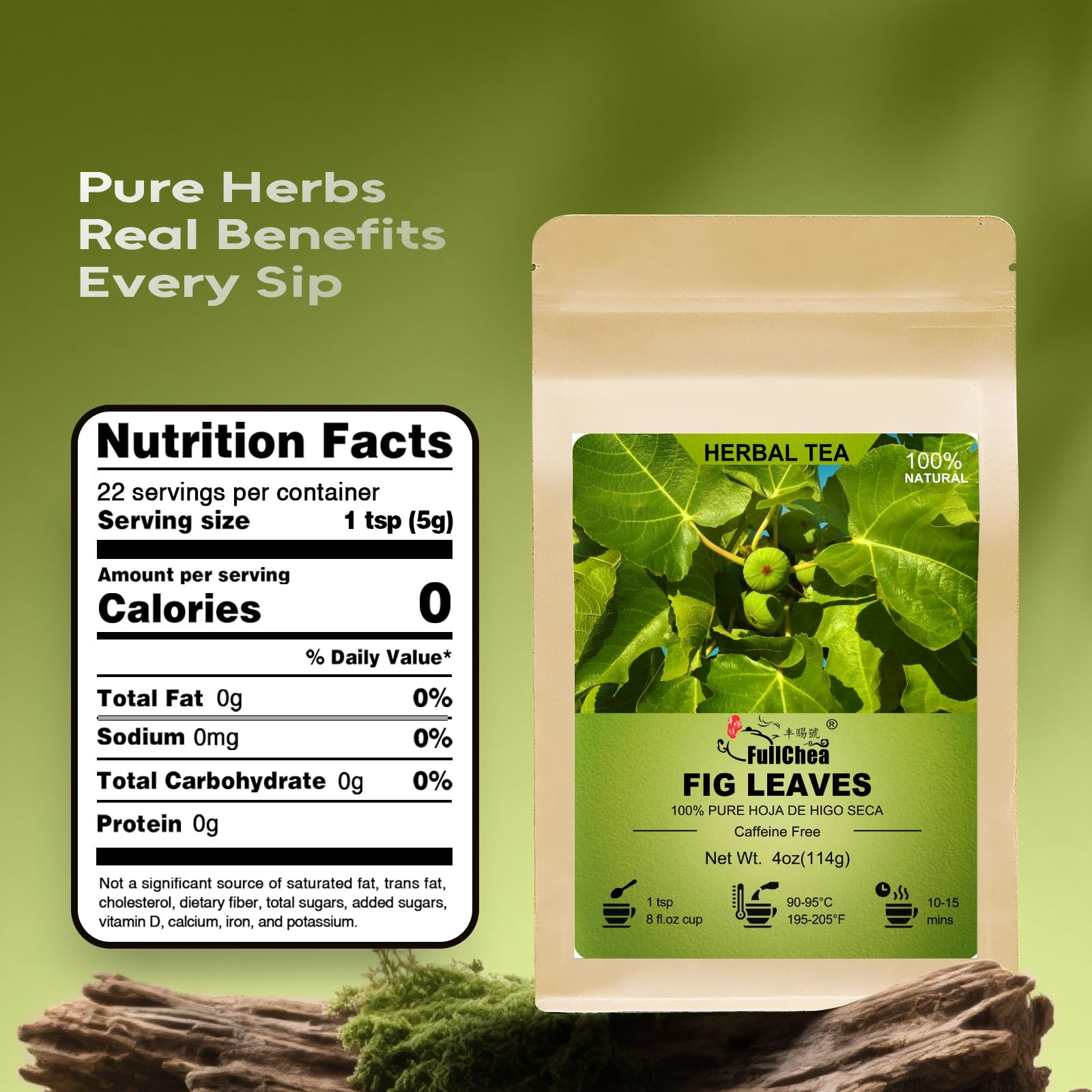 FullChea - Dried Fig Leaves, 4oz/114g - Natural Leaf 4 Ounce (Pack of 1) gallery