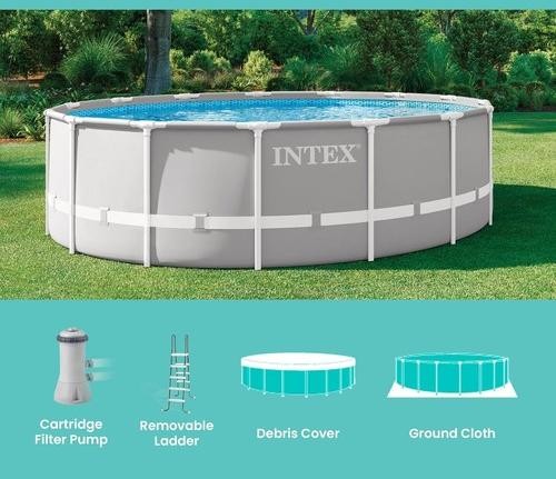 Above Ground Pool, 15'x48" Round Prism Frame w/ 1000 GPH Pump, Ladder & Cover gallery