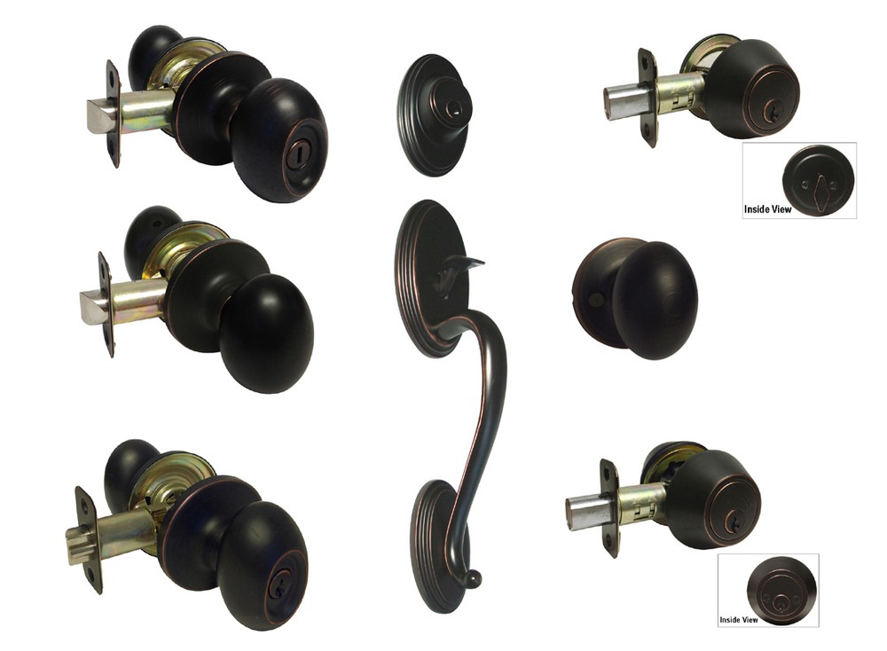 Oil Rubbed Bronze door Oval knobs Locks Handle Keyed Bedroom Lock egg shape