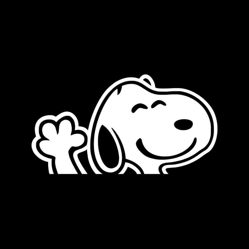 Snoopy Waving Cartoon White Vinyl Decal Window Laptop Bumper Sticker 8x4.2 in gallery