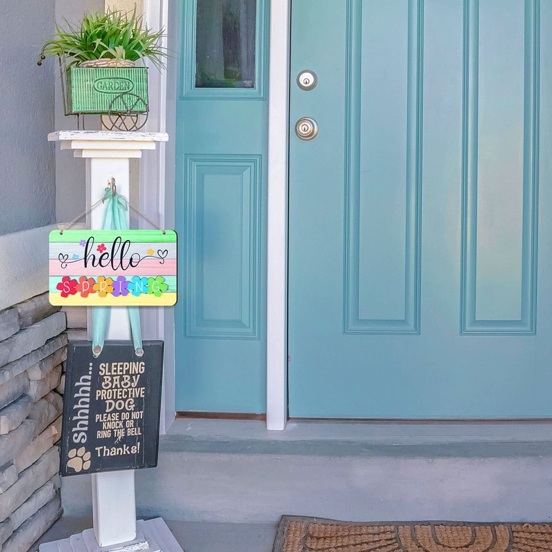 Hello Fall Winter Spring Summer Sign Rustic Wood Decor Farmhouse Wall Hanging gallery