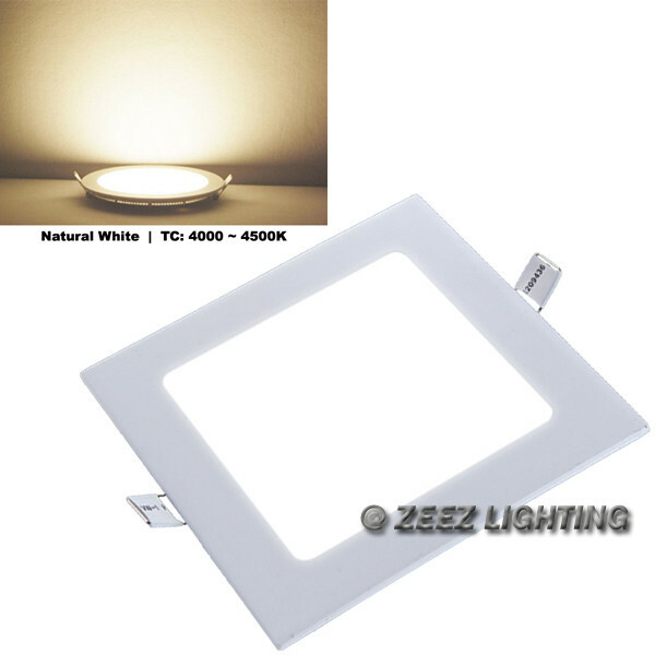 Natural White 18W 8" Square LED Recessed Ceiling Panel Down Light Bulb Slim Lamp gallery