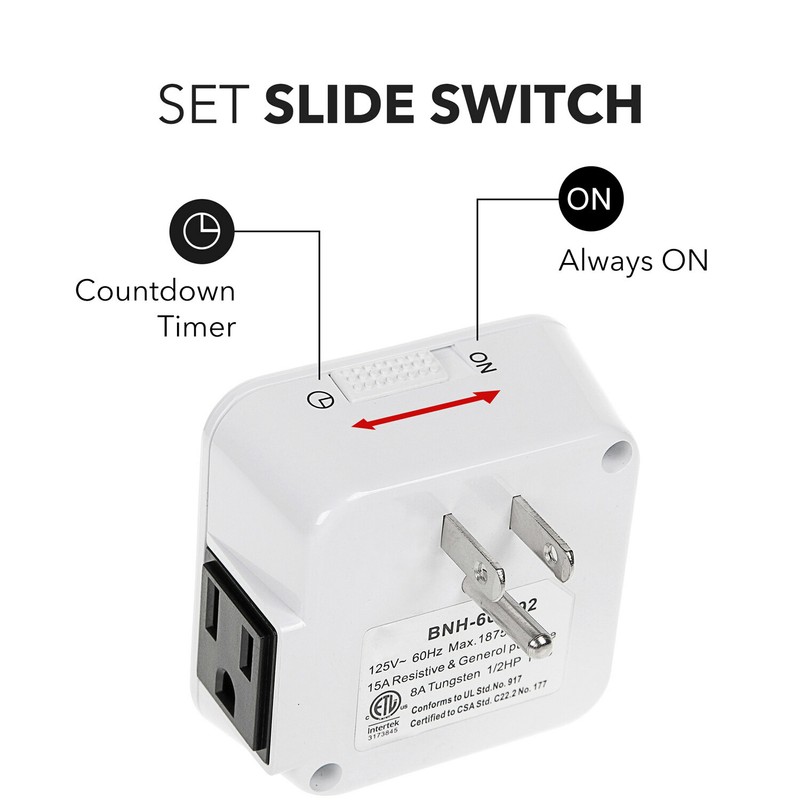 BN-LINK 12 hour mechanical countdown Grounded timer 3 Prong outlet Energy Saving gallery
