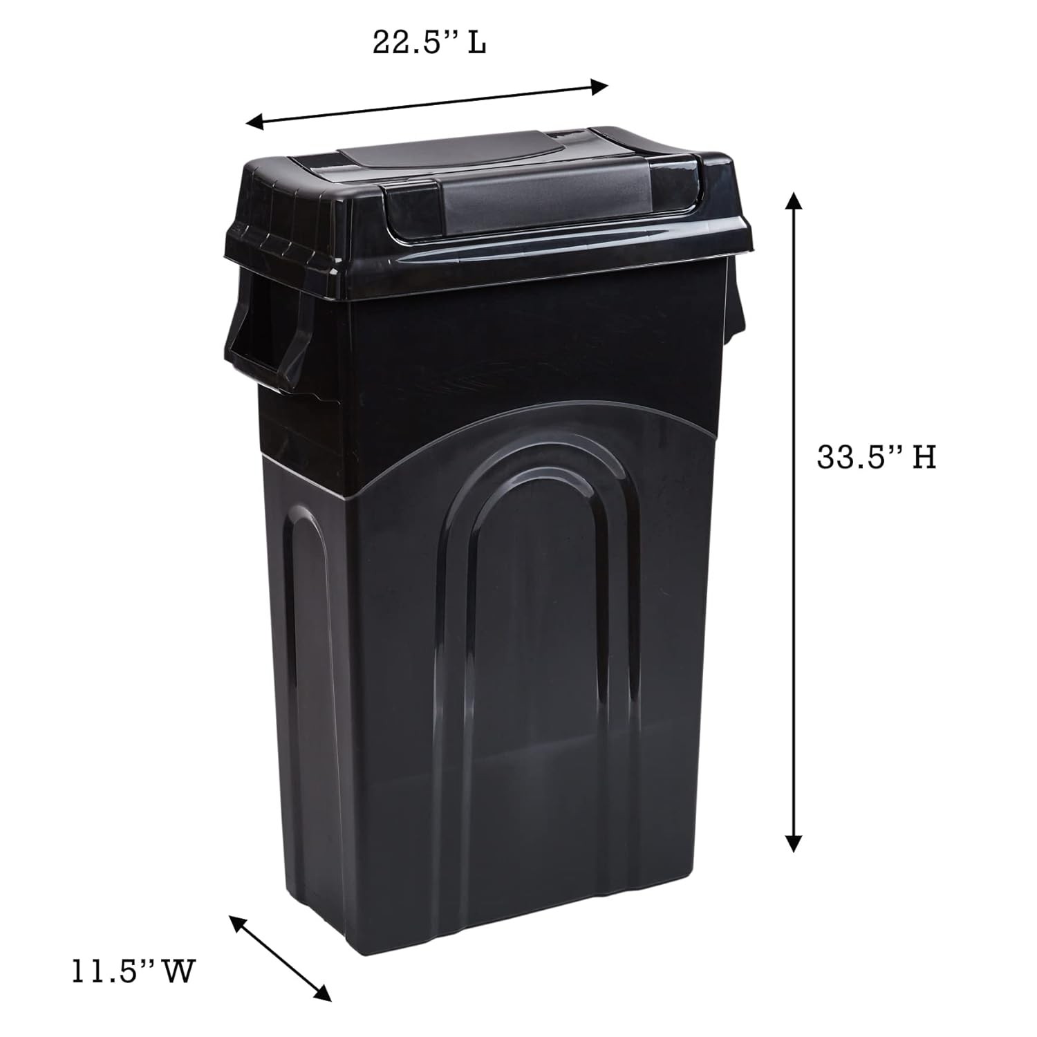 United Solutions Highboy Waste Container with Swing Lid, 23 Gallon, Space Saving gallery