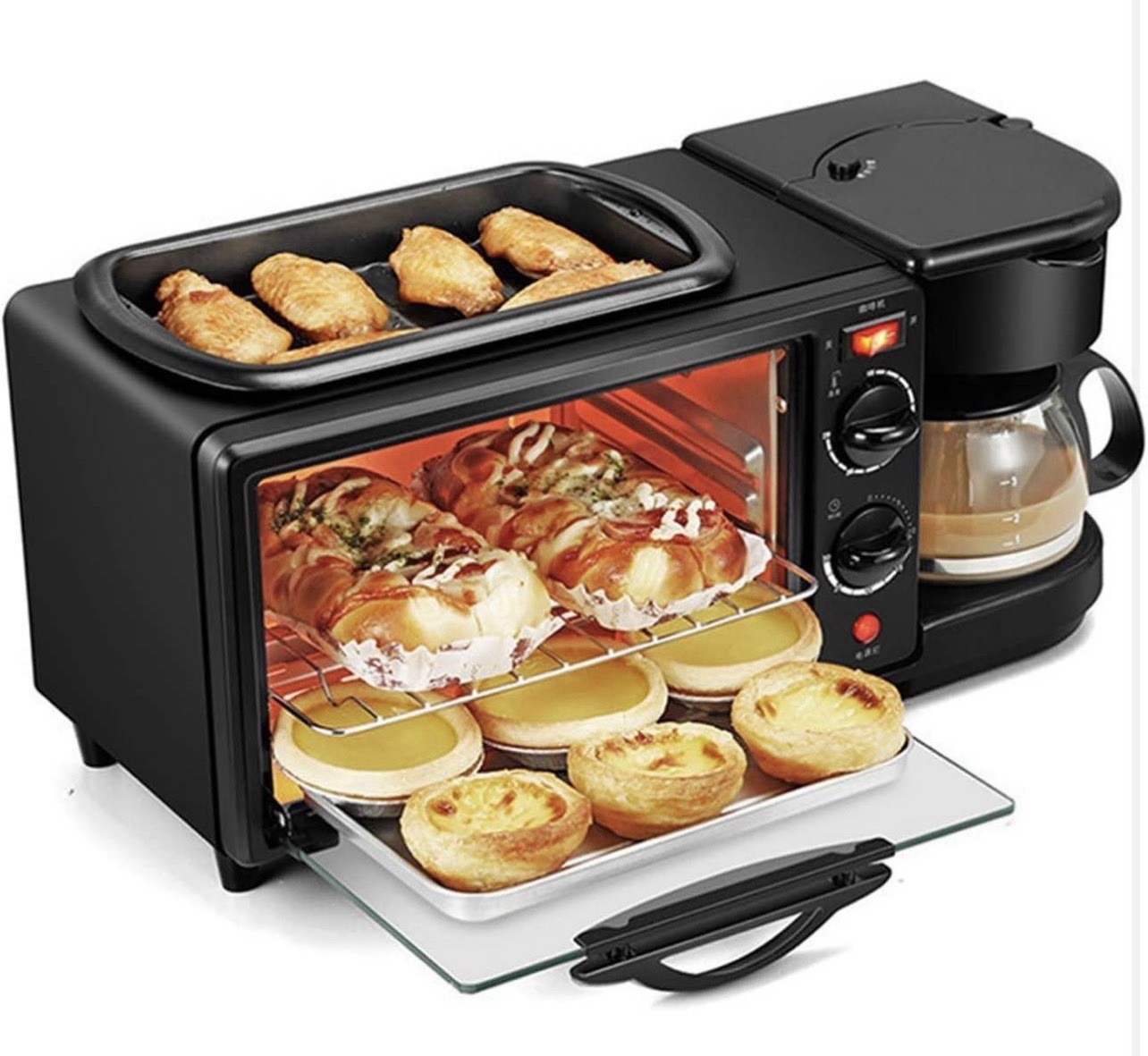 3-in-1 Breakfast Station Filter Coffee Machine Black 4-Cup Carafe Auto Shut-Off gallery