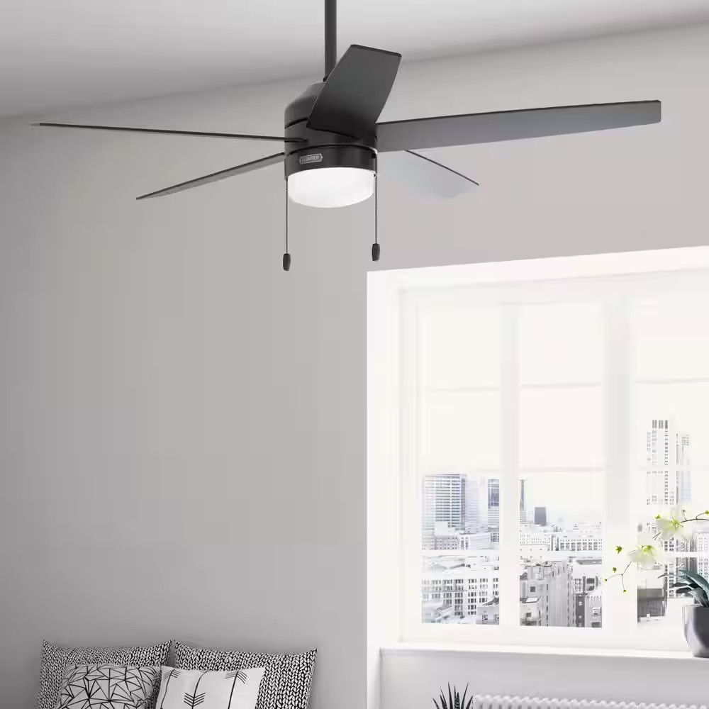 Bardot 52 In. Indoor Matte Black Ceiling Fan with Light Kit Included gallery
