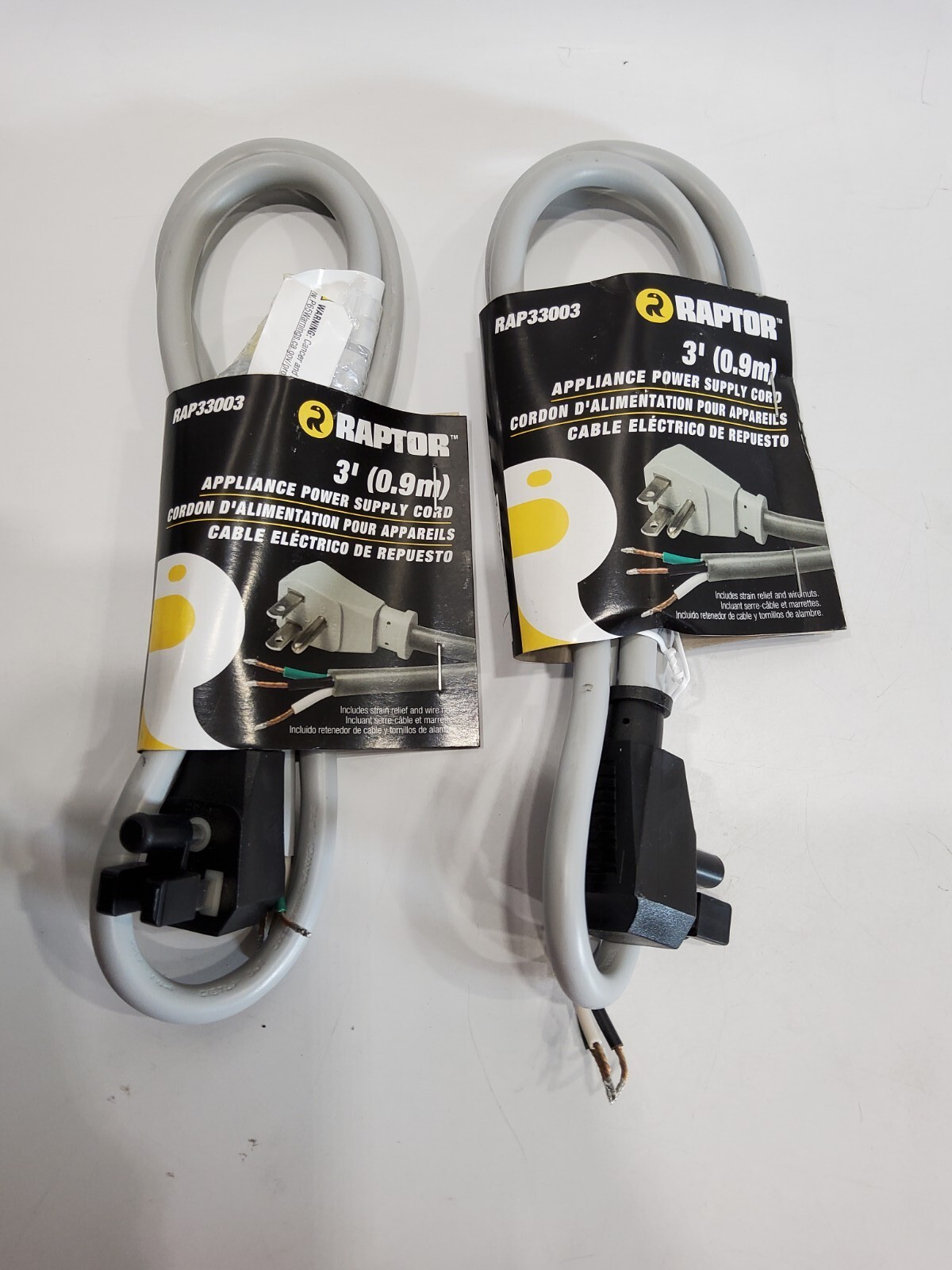 PAPTOR™ RAP33003 APPLIANCE POWER SUPPLY CORD 16Gauge 13A-125V-1625W 3' Gray Qt.2 gallery