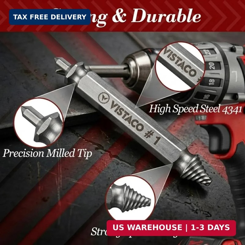 10 Pcs Screw Extractor Set Easy Out Set for Stripped Screws, Broken Bolts and Sc gallery