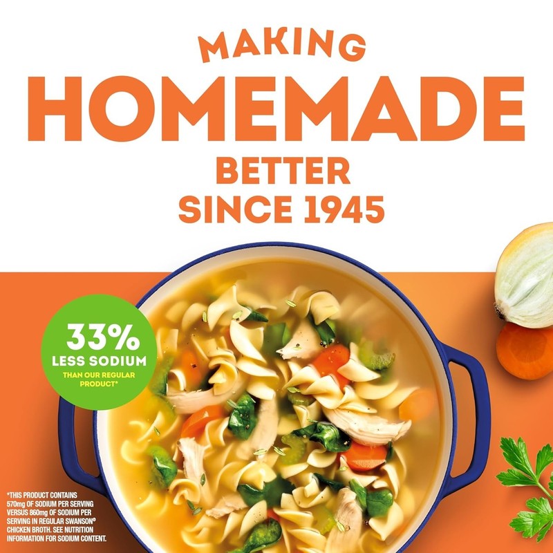 Versatile 32oz Swanson Lower Sodium Chicken Broth - Perfect for Soups & Risottos gallery
