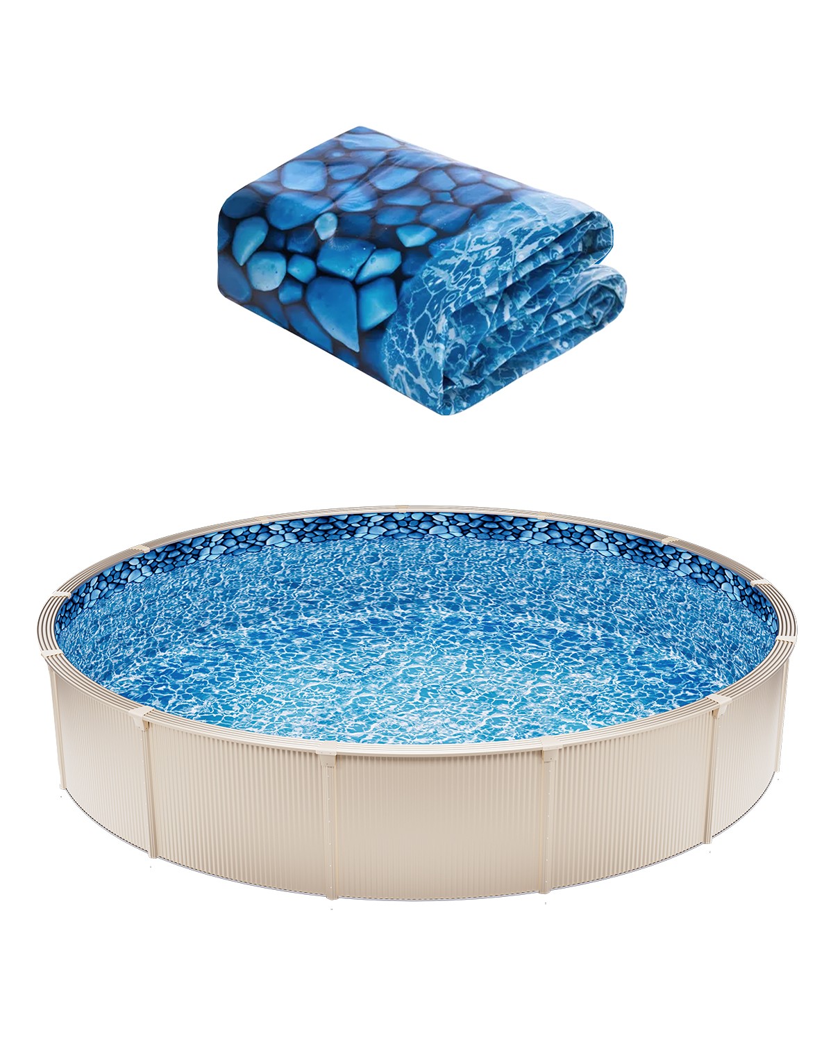 VEVOR Round Pool Liner 24ft Overlap Style Pool Liner 54in Wall Height Durable gallery