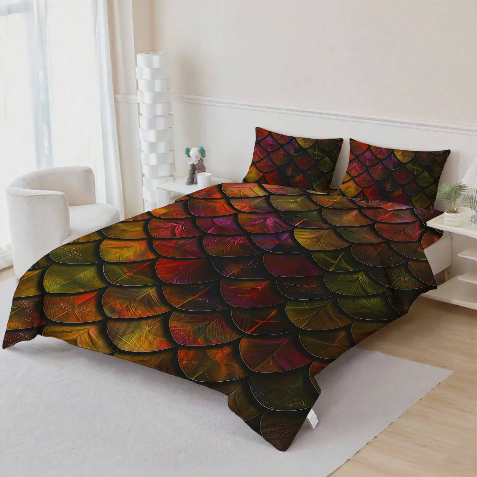 3D Colorful Scales Quilt Cover Set Bedding Sets Pillowcases gallery