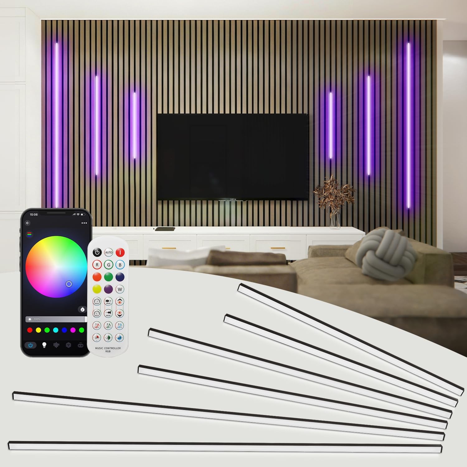 ** NEW RGB Smart Recessed LED Lighting for Acoustic Panels | WiFi/Alexa | 6-Pack gallery