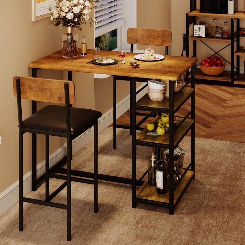 Dining Table Set for 2 Kitchen Table Set with 2 Upholstered Chairs Pub Table Set gallery