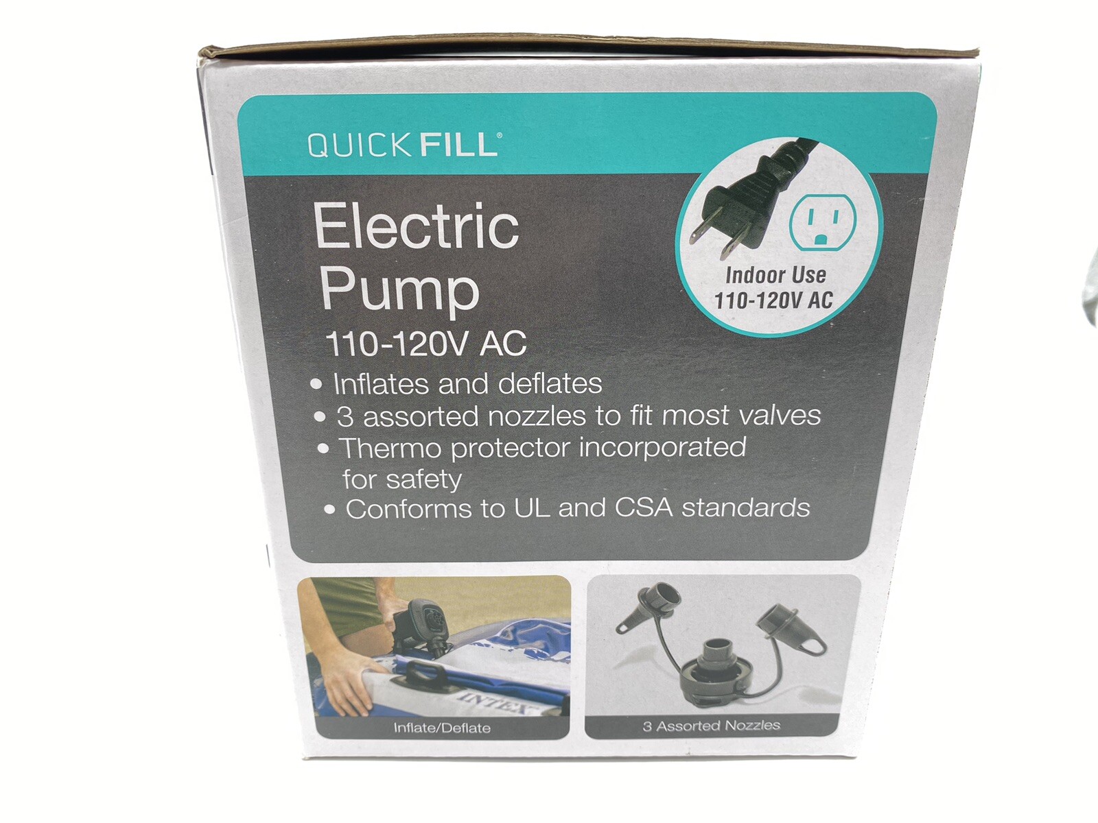 Intex 120V Quick Fill AC Electric Air Pump with 3 Nozzles, Black Brand New gallery