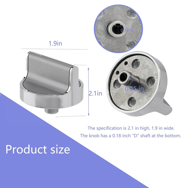 5x Gas Stove Burner Control Knobs W10594481 Stainless Steel for Whirlpool Gas Co gallery
