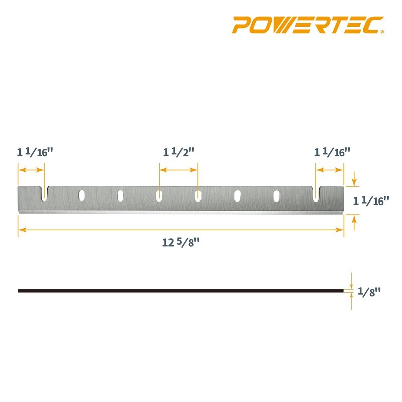 POWERTEC 12-1/2 inch Planer Blades Replacement for DeWalt DW7332 DW733 - 4pcs gallery