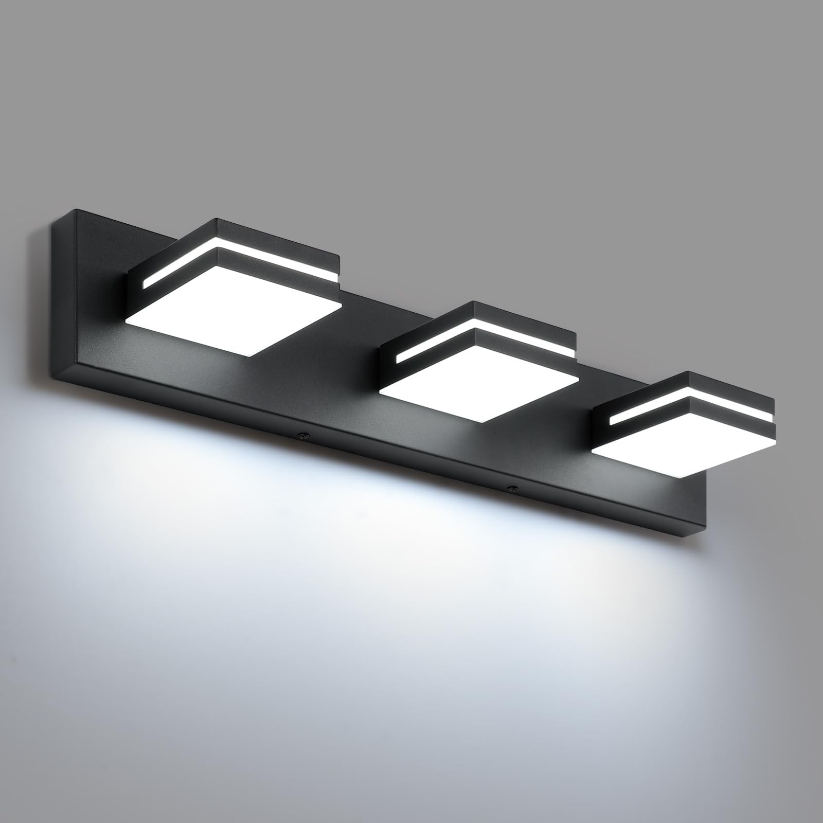 LED Modern Bathroom Vanity Light Fixtures 3-Light 24-Inch Matte Black Modern gallery