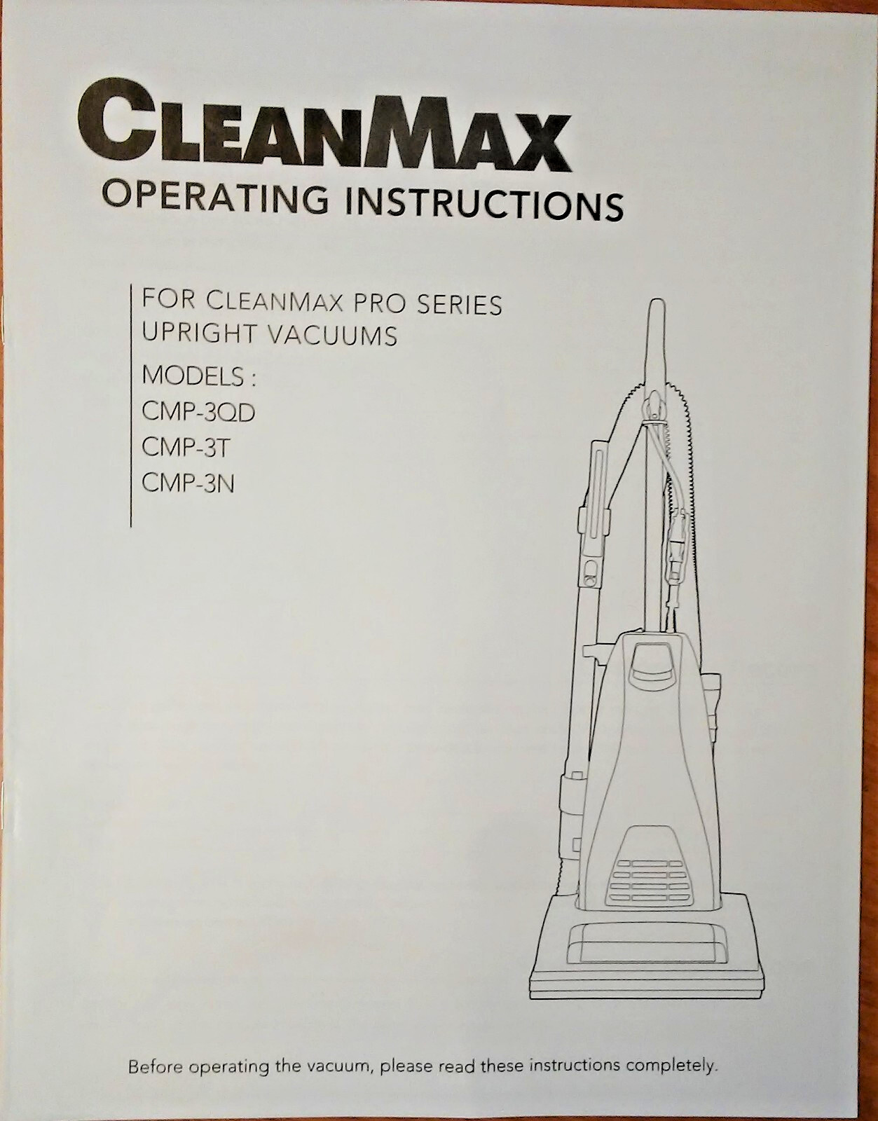 CleanMax Pro Commercial Upright Vacuum Cleaner OWNER INSTRUCTION MANUAL gallery