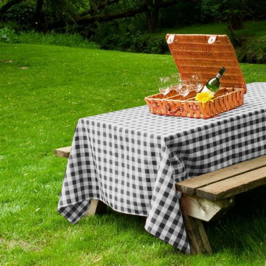 60x102 in. Rect Polyester Tablecloth Gingham Checkered Party Picnic Restaurant gallery