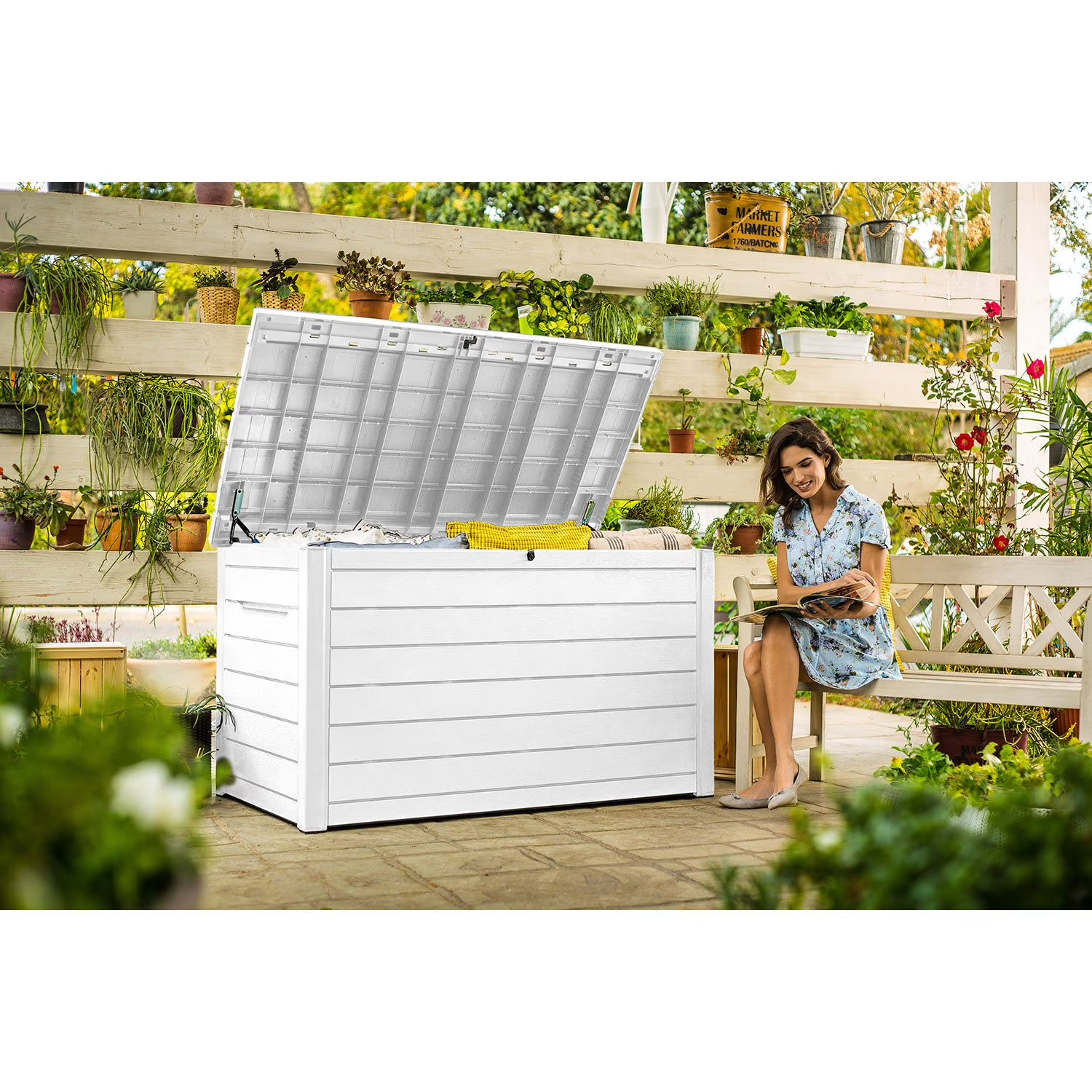 Keter Large 230 Gallon Outdoor Storage Deck Box Patio Weatherproof Resin Plastic gallery