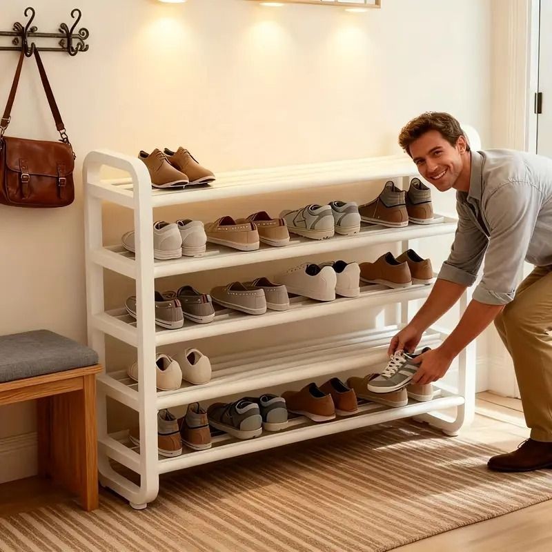 5-Tier Space-Saving Metal and Plastic Shoe Rack Organizer for Home gallery